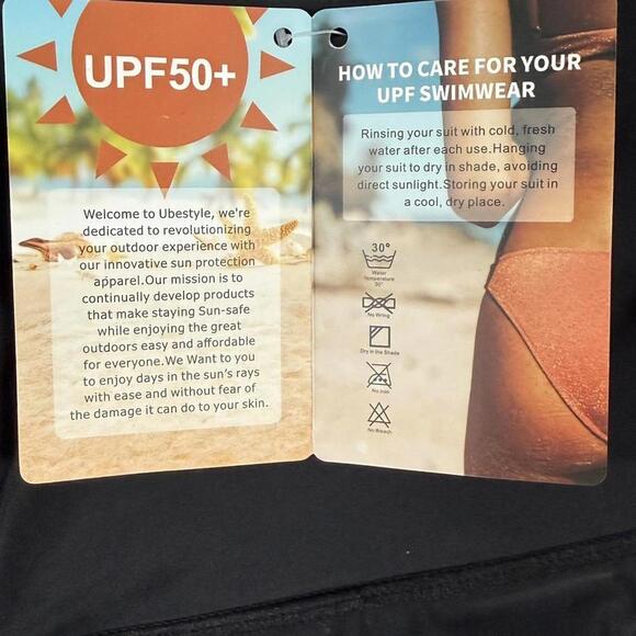 Ubestyle Capri Leggings Women’s M Black High-Waisted UPF 50+ Swim Leggings NWT - Picture 4 of 7